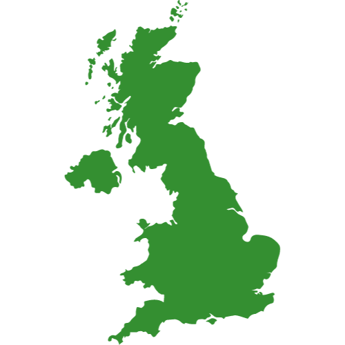 green map of uk